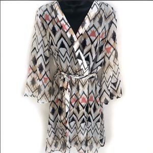 Aztec print boho wrap dress medium